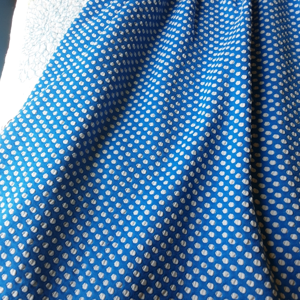 Maeve Turquoise and White Polka Dot Dtess